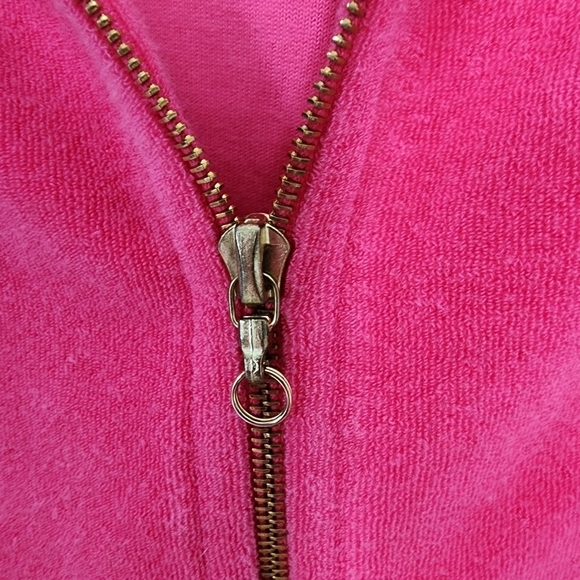 St. JOHN sport velour type 70s style kangaroo pocket zip front jacket size s - Picture 8 of 9